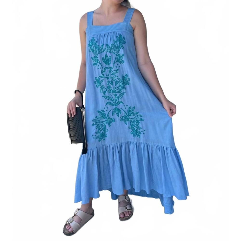 NEW ALIVIA jane dress in sky blue floral embroidery